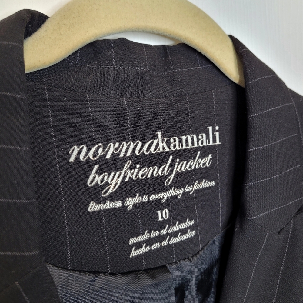 Norma Kamali Black Pinstripe Blazer - Picture 5 of 6